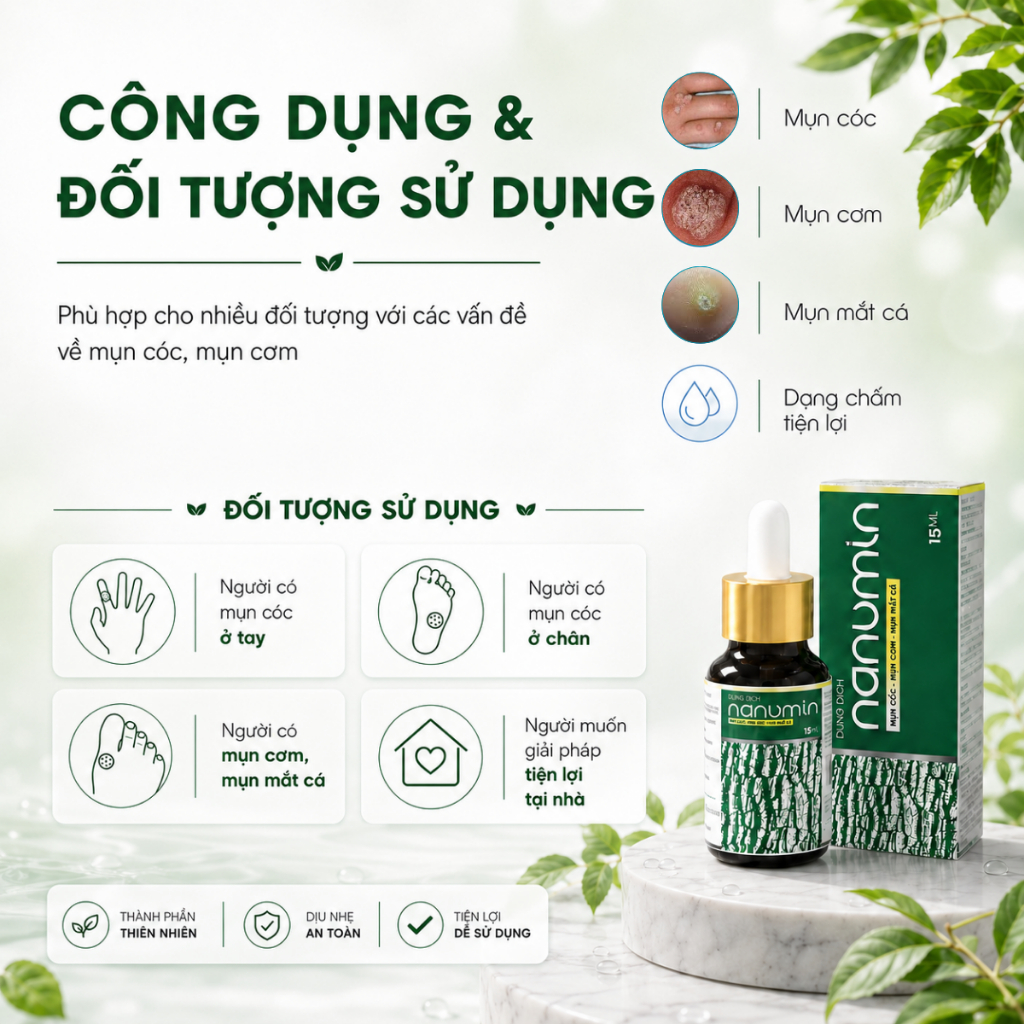 Tinh Chất Tẩy Mụn Cóc, Mụn Cơm, Mắt Cá Chân Tay Lâu Năm [NANUMIN 15ML]
