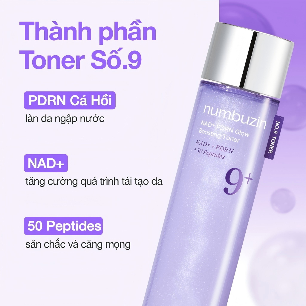 numbuzin No.9+ Tinh chất nâng cơ NAD+ BIO 30ml/No.9 NAD+ PDRN Glow Boosting Toner 150ml