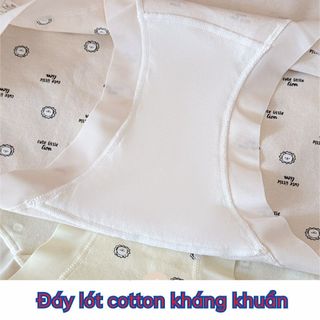 Quần lót nữ cotton cao cấp dáng đùi, Quần boxer cạp vừa tôn dáng họa tiết xinh xắn DEVARI L6005