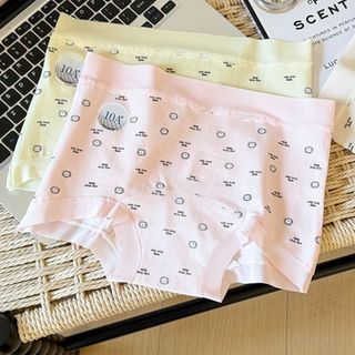 Quần lót nữ cotton cao cấp dáng đùi, Quần boxer cạp vừa tôn dáng họa tiết xinh xắn DEVARI L6005