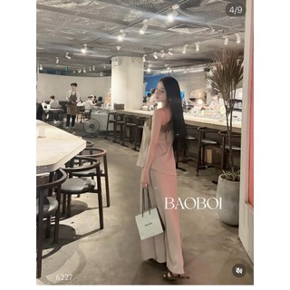 Set áo 2 dây mix chân váy xoè chất liệu đũi lụa mix viền ren xinh sang chị em mặc di chơi hẹn hò xịn - Baotrang.clothes