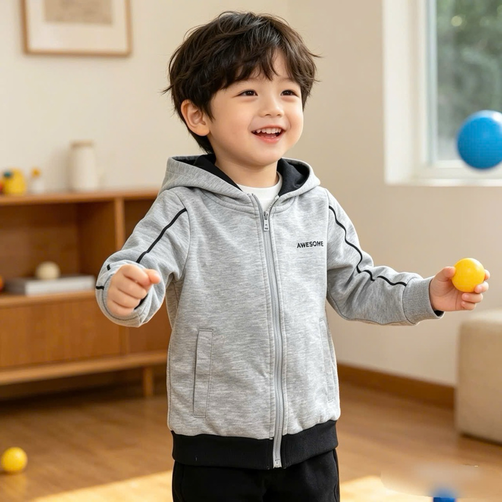 Áo Khoác Nỉ Bé Trai Sơ Sinh Hàng Xuất Dư Size 3M-3Y (3-13kg) Mềm Mại Giữ Ấm Mẫu Siêu Xinh L024 L025 L084