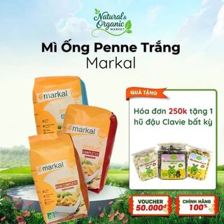 Mì Ống Penne Trắng Hữu Cơ Markal 500g - Giàu Năng Lượng, Dễ Tiêu Hóa, Lành Tính - Natural Market