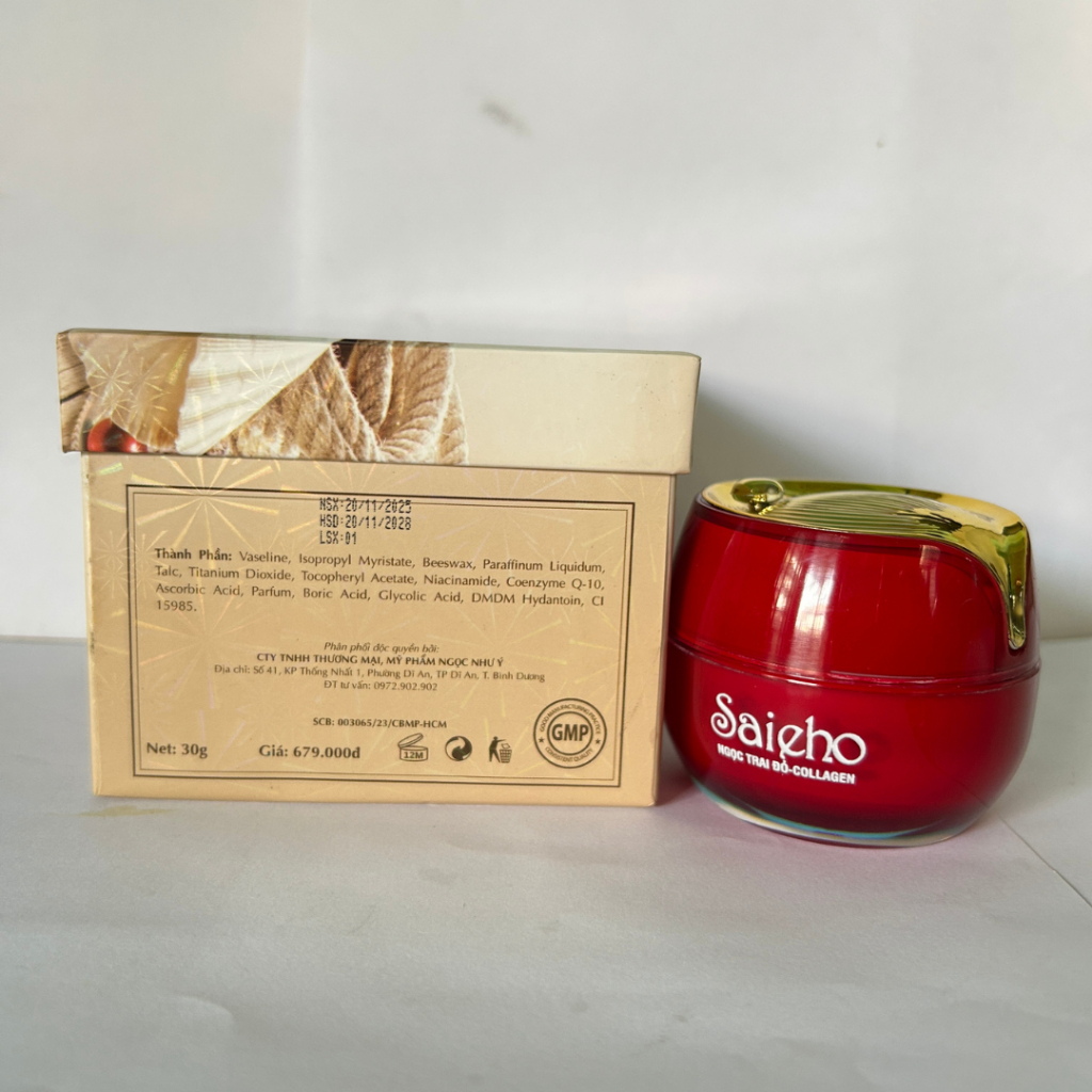 Kem Saieho 15 in 1 Dưỡng Trắng Da Mặt Mờ Thâm Sạm Nám Collagen Cao Cấp 30g (Đỏ)