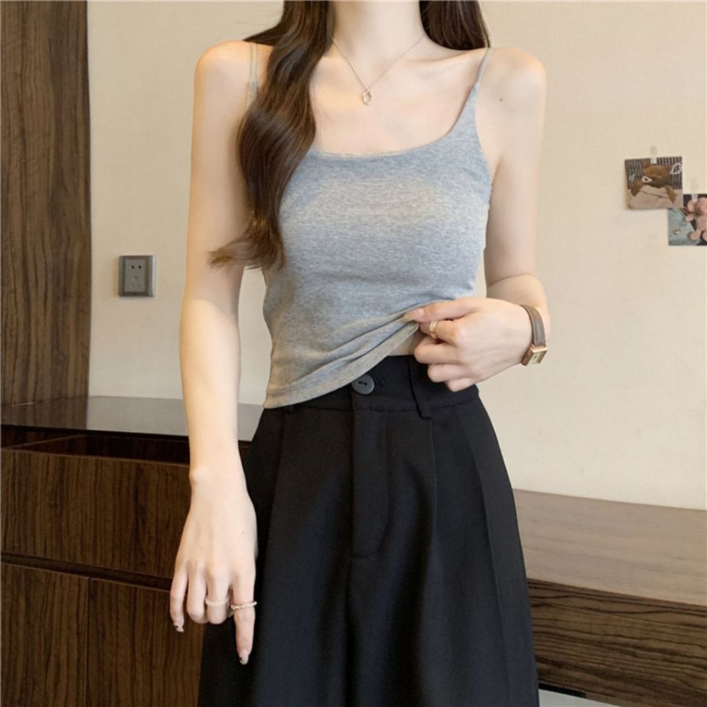 Áo bra 2 dây cotton hàng cao cấp áo lót đệm mút nâng ngực túi zip QUINZY BR01