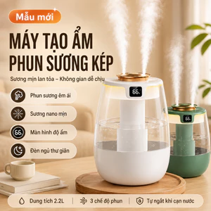 Máy tạo ẩm mới năm 2026 Máy phun sương để bàn 2 đầu J10, màn hình số - Ẩm toàn phòng