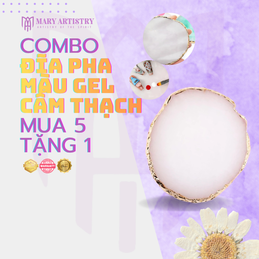 [Mua5Tặng1] Khay Vĩ Đĩa Đựng Pha Màu Gel Vẽ Mary Artistry Cẩm Thạch Sang Trọng - Đạo Cụ Chụp Ảnh