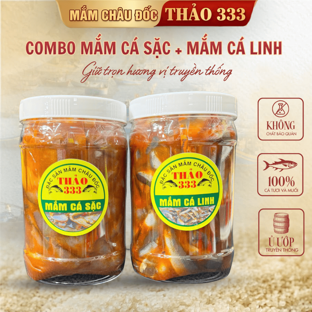 [ Combo 2 hũ ] 1kg Mắm Cá Linh + 1kg Mắm Cá Sặc – Dùng để nấu lẩu mắm , mắm kho , chưng thịt hột vịt Food Ăn Vặt