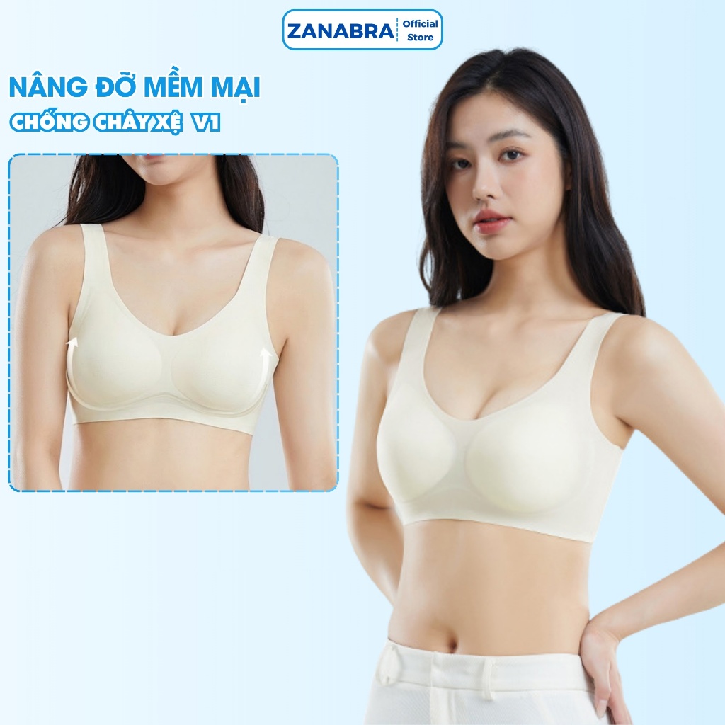[BST MỚI 2026] Áo Bra, Áo Lót Nữ lưng liền mỏng nhẹ tàng hình mặc Siêu Mát đệm ngực dày 1,5CM ZANABRA A606