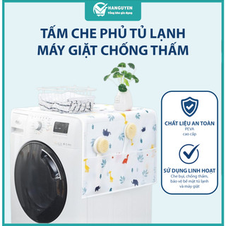 Tấm che phủ tủ lạnh chống thấm nước có túi đựng đồ gia dụng gấp gọn giặt được tiện lợi