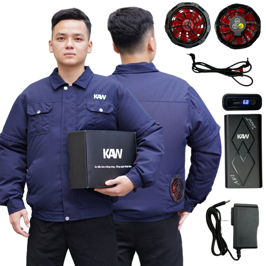 Áo Điều Hòa KAW Quạt Gió Cao Cấp – Áo Làm Mát Chống Nắng, Pin Sạc Dung Lượng Cao, Áo Quạt Điều Hòa Lao Động