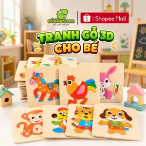 Tranh Ghép Hình 3D Gỗ Nổi Nhiều Mẫu Cho Bé Vừa Học Vừa Chơi Đồ Chơi Xếp Hình Trí Tuệ Cho Bé BỐ KHỦNG LONG