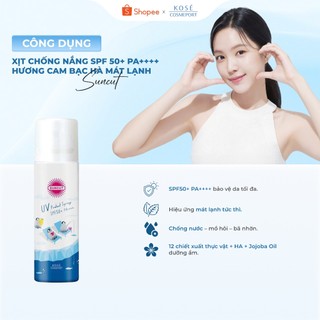 Combo 2 Xịt Chống Nắng SPF50+ PA++++ Mát Lạnh & Siêu Chống Nước Suncut Kose Chính Hãng Nhật Bản 60g