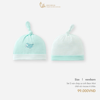 M&B (0M-12M) Combo 2 nón chóp sơ sinh chất Viscose co giãn 4 chiều bảo vệ giữ ấm đầu cho bé.
