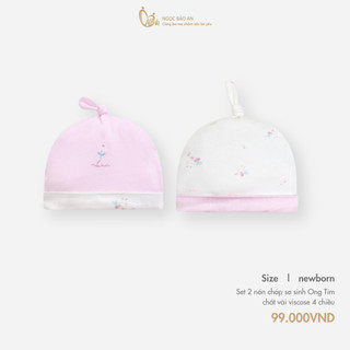 M&B (0M-12M) Combo 2 nón chóp sơ sinh chất Viscose co giãn 4 chiều bảo vệ giữ ấm đầu cho bé.