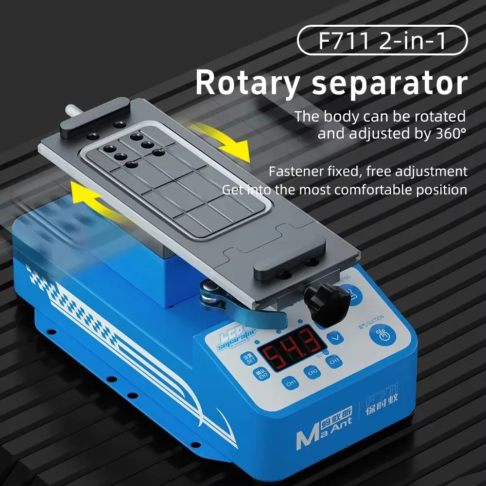 Máy cắt kính MAANT F712 nguyên cây dùng kẹp điện thoại, gia nhiệt, 7 inch, 3 kênh nhớ, xoay 360° 400W