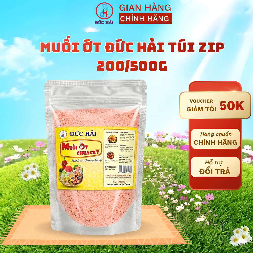 Muối Ớt Chua Cay Đức Hải 200/500G Túi Zip Bạc Đậm Đà Chấm Trái Cây Hải Sản - Đức Hải Food
