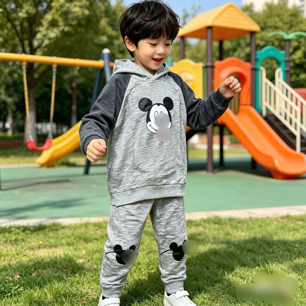Set Bộ Dài Tay Thu Đông Bé Trai Hoodie Da Cá J4010 In Hình Xinh Hàng Xuất Dư Size 1-7 Tuổi (10-28kg) Giữ Ấm