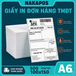Giấy In Nhiệt Khổ A6 A7 Bóc Dán 100x150 Chống Nước 100*150 tệp tập xấp giấy in đơn hàng tem mã vạch giấy nhiệt