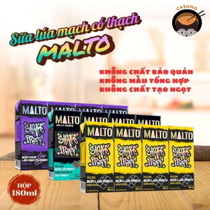 Thùng Sữa Lúa Mạch Có Thạch MALTO Nho, Bạc Hà, Socola 48 Hộp x 180ml - Thơm Ngon Và Giàu Dưỡng Chất