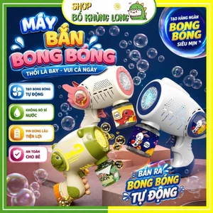 Máy Bắn Bong Bóng 20 Nòng Lực Mạnh Siêu Đẹp Súng Bắn Bong Bóng Đồ Chơi Cho Bé - BỐ KHỦNG LONG