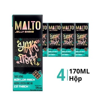 Thùng Sữa Lúa Mạch Có Thạch MALTO Nho, Bạc Hà, Socola 48 Hộp x 180ml - Thơm Ngon Và Giàu Dưỡng Chất
