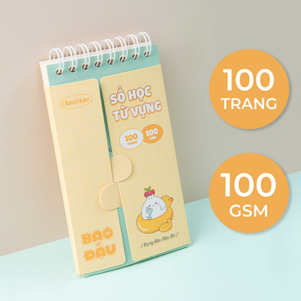 Sổ Tay Học Từ Vựng 100GSM A7 100 Trang Tráng Keo Chống Thấm, Sổ Từ Mới Lò Xo, Sổ Từ Vựng Học Ngôn Ngữ Mới, Sổ Ghi Nhớ