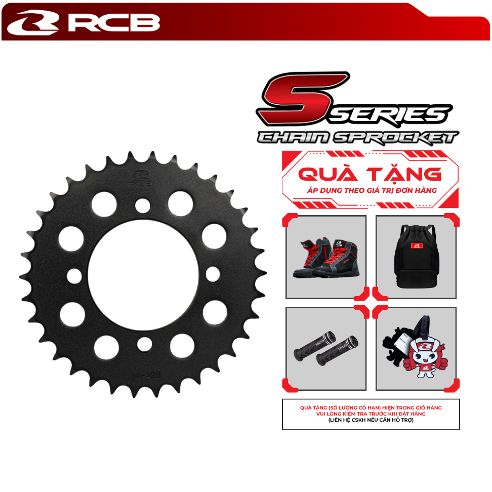 Đĩa Tải RCB S Series Đen Cho Y100 / Exciter 150 / FZ150 – Thép Cứng Bền