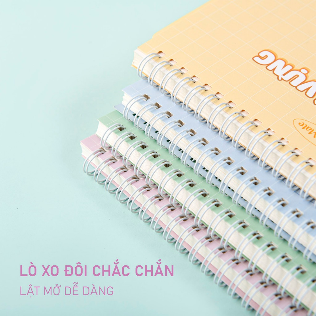 Sổ Tay Học Từ Vựng 100GSM A5 120 Trang Tráng Keo Chống Thấm, Sổ Từ Mới Lò Xo Ngang, Sổ Từ Vựng Tiếng Anh Trung Hàn Nhật
