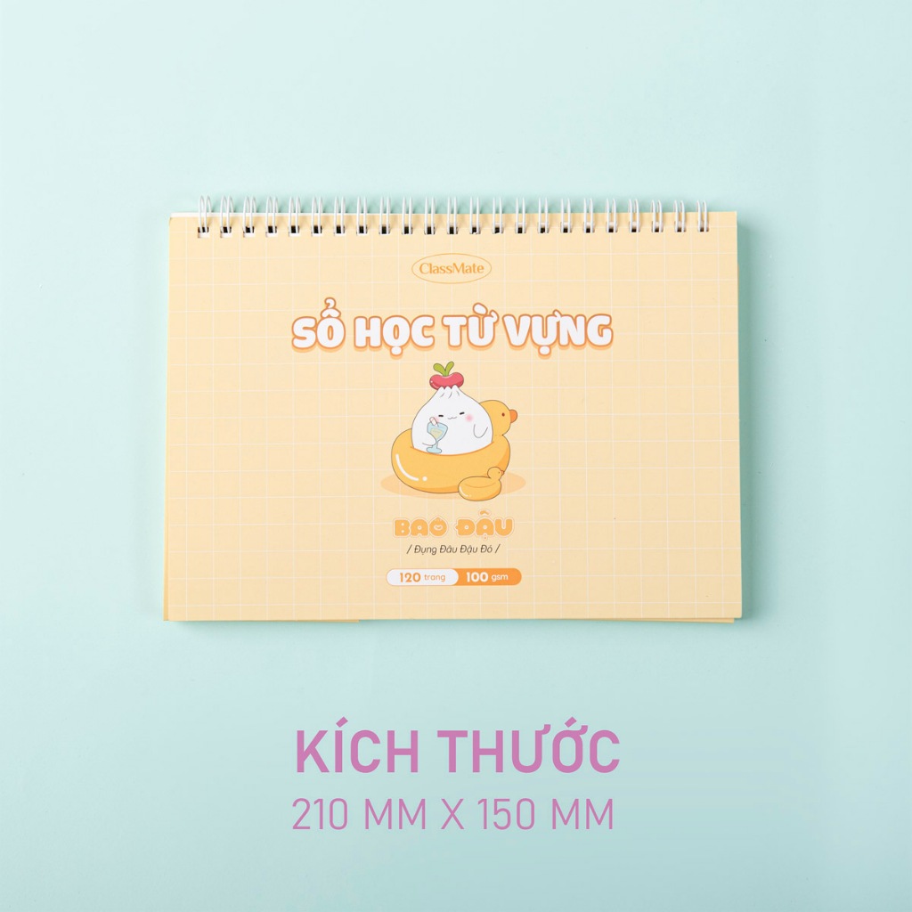 Sổ Tay Học Từ Vựng 100GSM A5 120 Trang Tráng Keo Chống Thấm, Sổ Từ Mới Lò Xo Ngang, Sổ Từ Vựng Tiếng Anh Trung Hàn Nhật