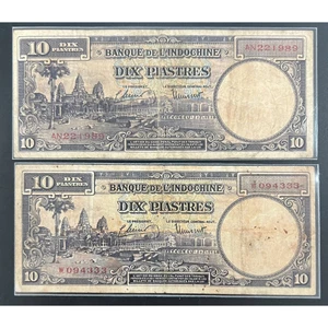 Sưu Tầm Đông Dương 10 Piastres 1947 tam hoa 1 ký tự