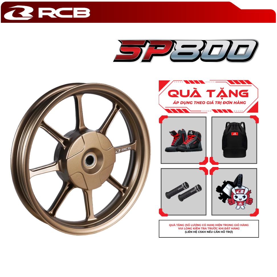 Mâm Xe RCB SP800 cho Honda Vario150/Click125i 185x14 - 215x14