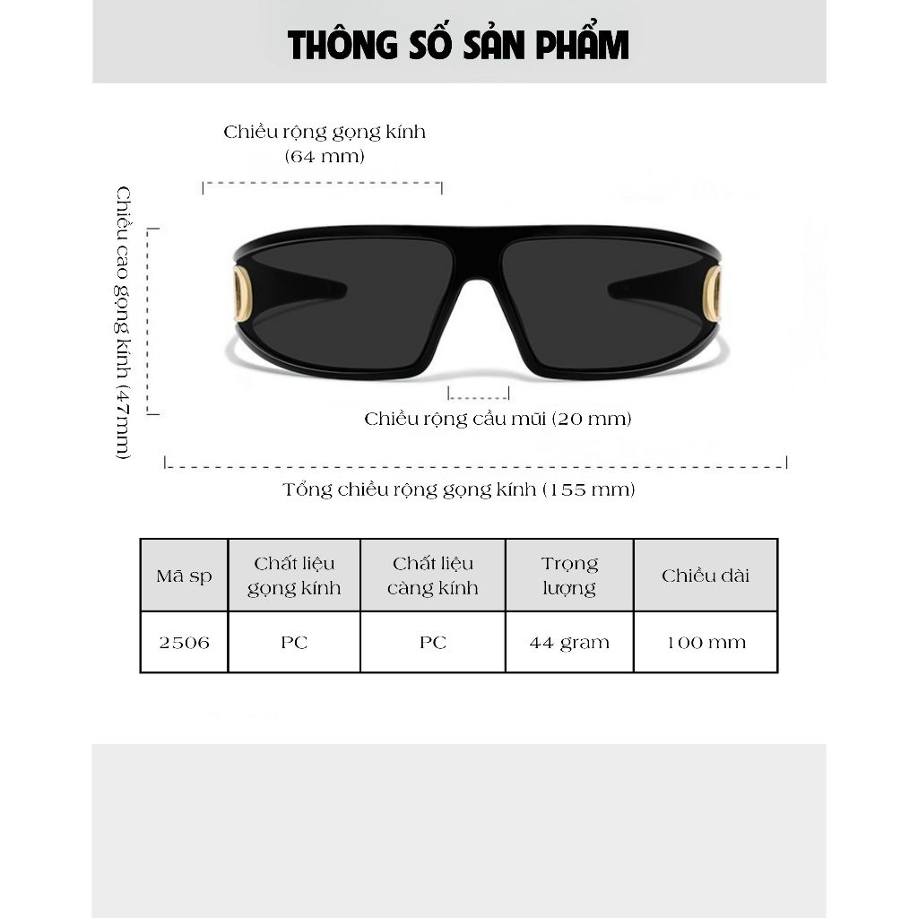 Kính râm băng đô thời trang INNI kính bờm cá tính chụp ảnh sang chảnh chống tia UV mới gọng lớn-2506