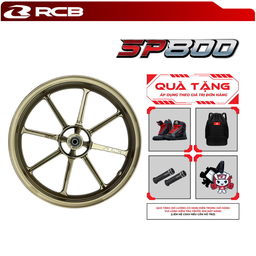 Mâm RCB SP800 Vario160 / Click160 – Mâm 8 cây – Gắn zin thắng đĩa – 2.15 / 3.5x14