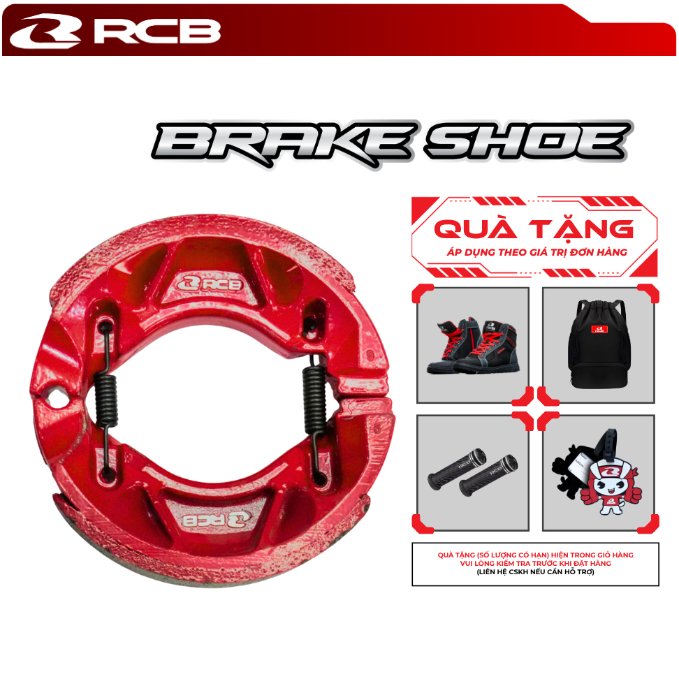 Bố Thắng Đùm RCB Brake Shoe Dùng Cho Xe Click, Exciter 135, Honda Dream – Phanh Ăn, Dễ Lắp