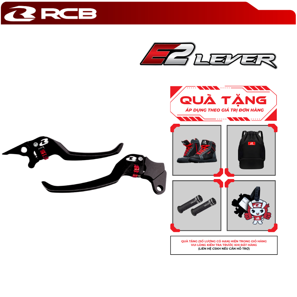 Tay Thắng RCB E2 Lever – Hợp Kim Nhôm CNC 6063-T6 Cao Cấp – Điều Chỉnh Linh Hoạt