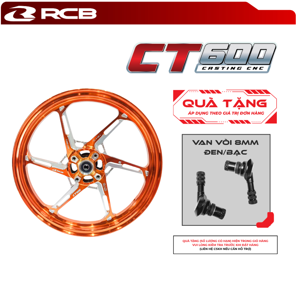 Mâm RCB CT600 CNC Nguyên Khối 6 Cây Cho Vario 150/(160 1 đĩa)  - Click 125/160