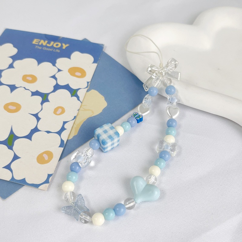 Dây Đeo Điện Thoại Handmade Hạt Charm Pastel Cute – Phụ Kiện Trang Trí Điện Thoại Aesthetic Siêu Xinh