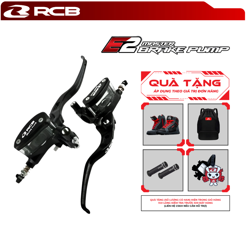 Tay Dầu Xéo Trong Suốt RCB E2 Master Brake Pump 14mm – Hợp Kim Nhôm Cao Cấp