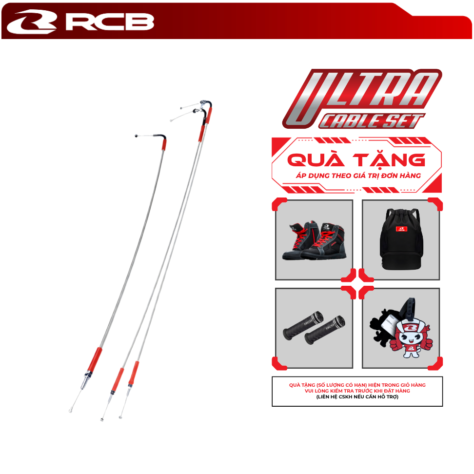 Bộ Dây Côn & Dây Ga RCB Ultra Clutch Cable Set – Thép Không Gỉ – Dành Cho Yamaha Exciter 150