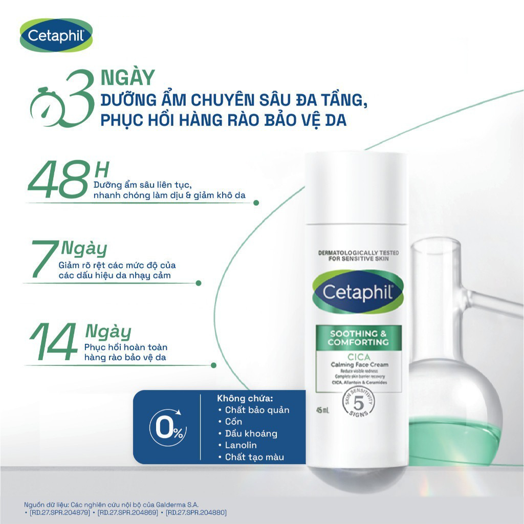 Kem dưỡng ẩm làm dịu phục hồi chuyên sâu Cetaphil Soothing and Comforting Cica Calming Face Cream 45ml