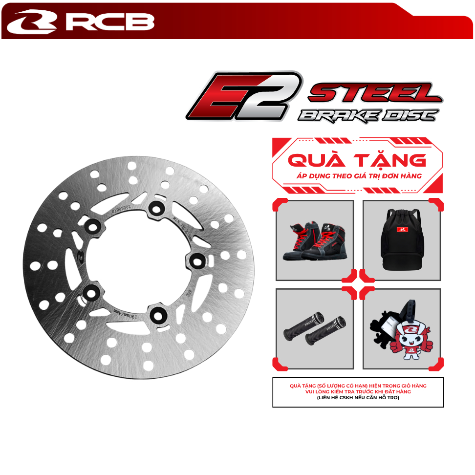 Đĩa Thắng RCB E2 Brake Disc – Đĩa Phanh CNC Hiệu Suất Cao Cho Exciter, Vario, Click,Vision
