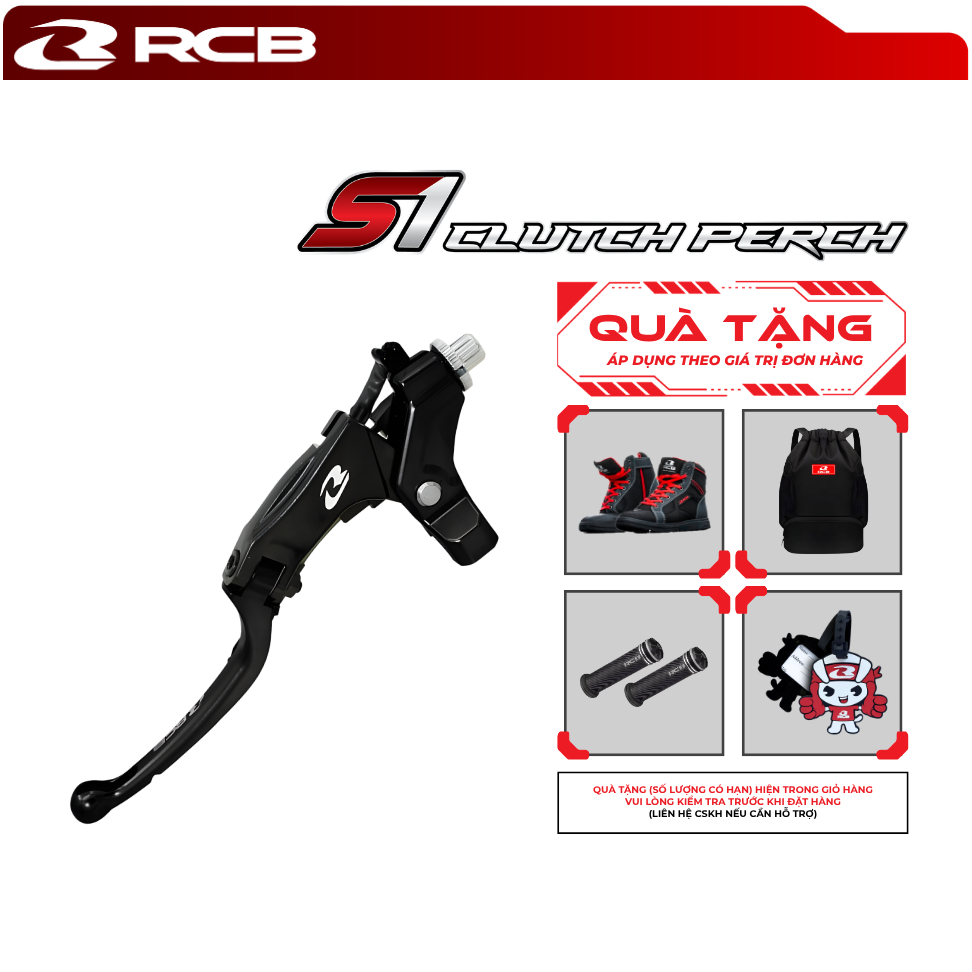 Tay Côn Dây RCB S1 Nhôm CNC Gập Chống Gãy Gắn Mọi Dòng Xe