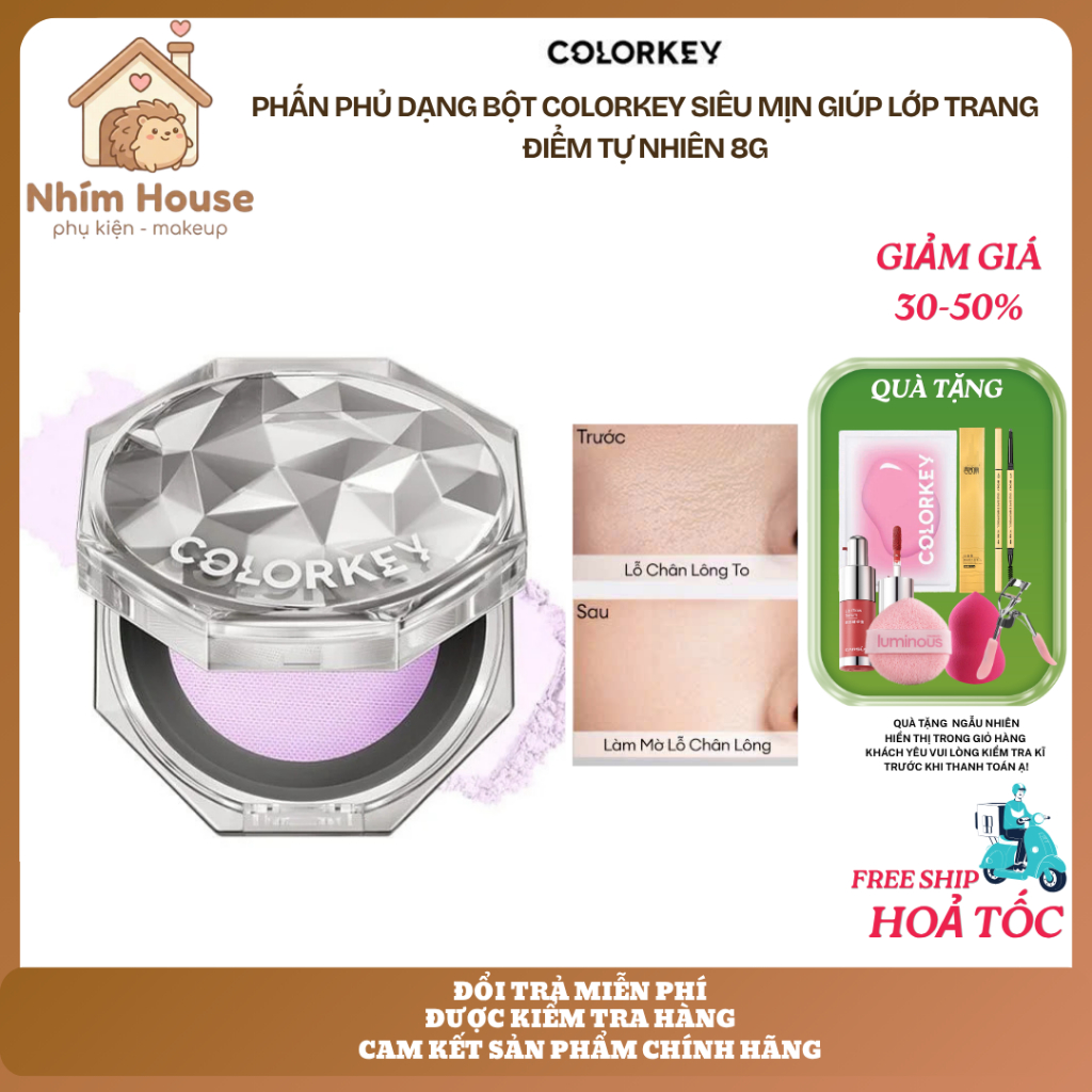 COLORKEY Phấn Phủ Dạng Bột Siêu Mịn Giúp Lớp Trang Điểm Tự Nhiên 8g | NHÍM HOUSE