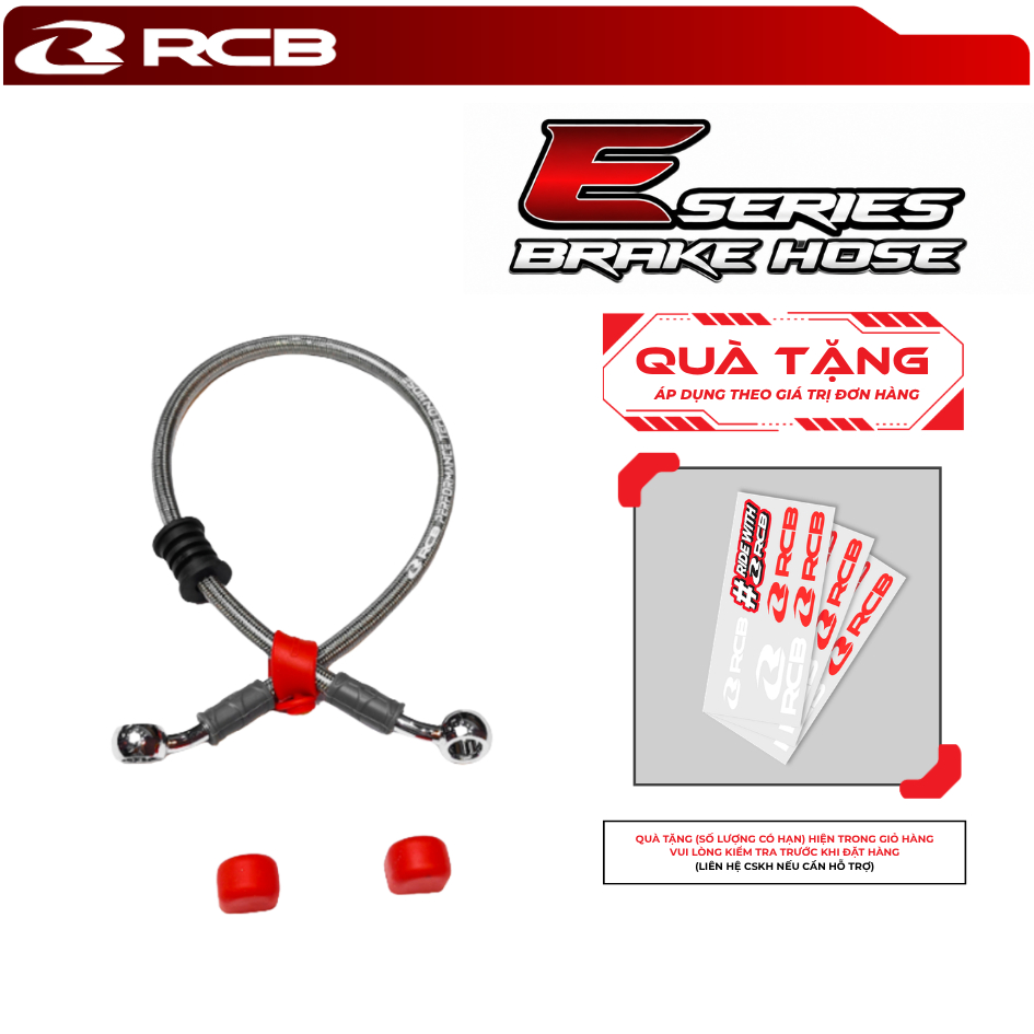 Dây Dầu Phanh RCB E-Series – Teflon Chống Giãn - 480/950/2000mm – Gắn Mọi Loại Xe
