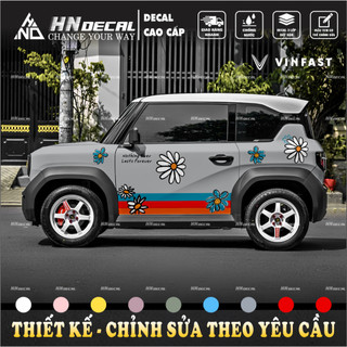 Tem dán xe VF3 - Decal dán xe VF3 mẫu tem hoa mới nhất ( mẫu VF3 - 188 )