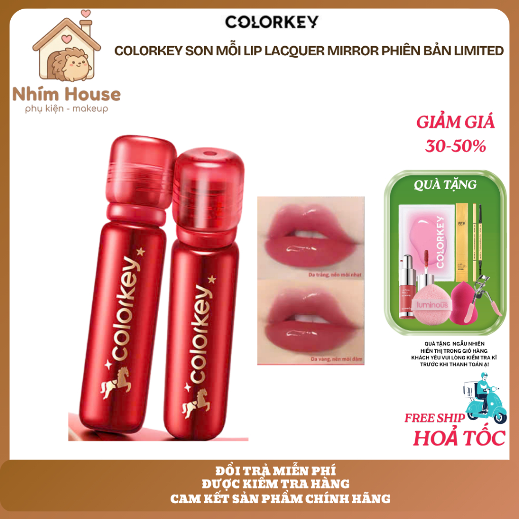 Son Môi COLORKEY Lip Lacquer Mirror phiên bản limited lâu trôi mỏng nhẹ | NHÍM HOUSE