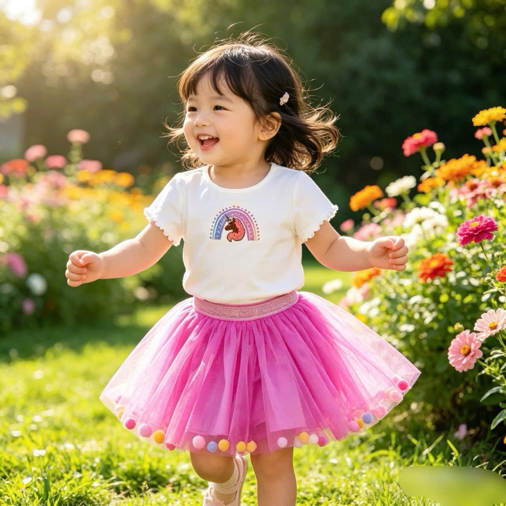 Set váy bé gái xuất dư xịn mặc hè 0396L size 12m-2y (7-11kg) xinh xắn thoáng mát