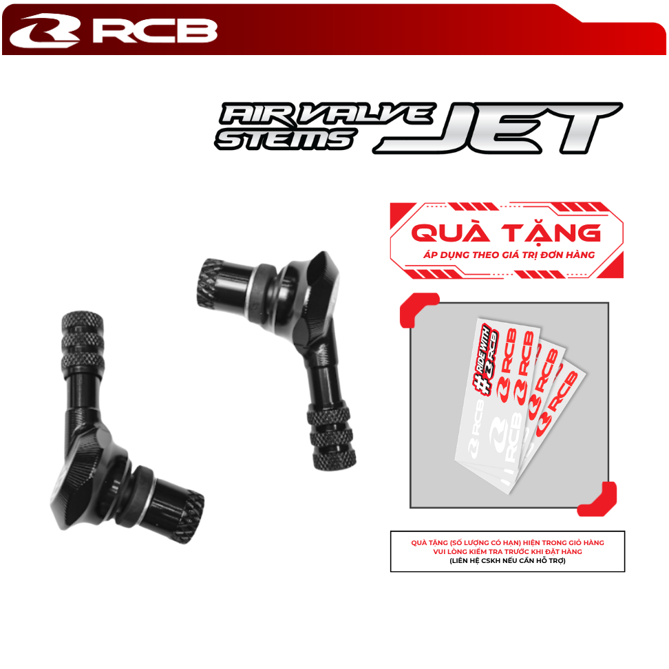 Van Vòi RCB Air Valve Stem Jet – CNC Nhôm 6 – 8mm/10mm – Phù Hợp Mọi Dòng Xe