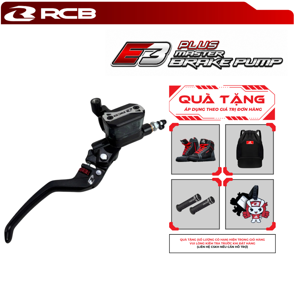 Tay Dầu RCB E3+ 14mm Bình Dầu Liền Vuông Tay Phanh / Tay Côn Thủy Lực Universal